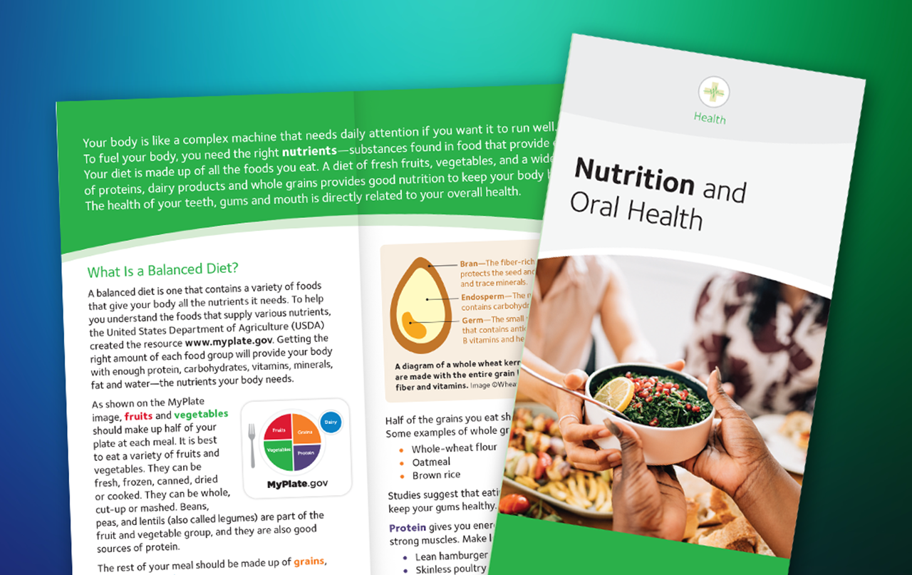 Image of a brochure about Nutrition and Oral Health