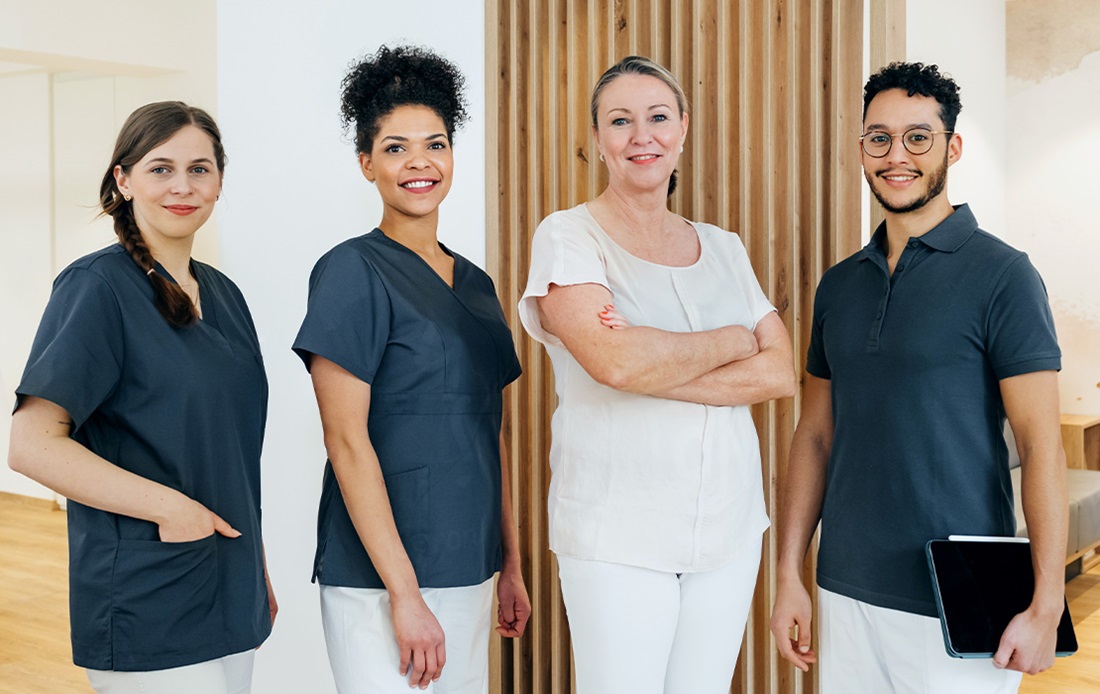 4 members of a dental team