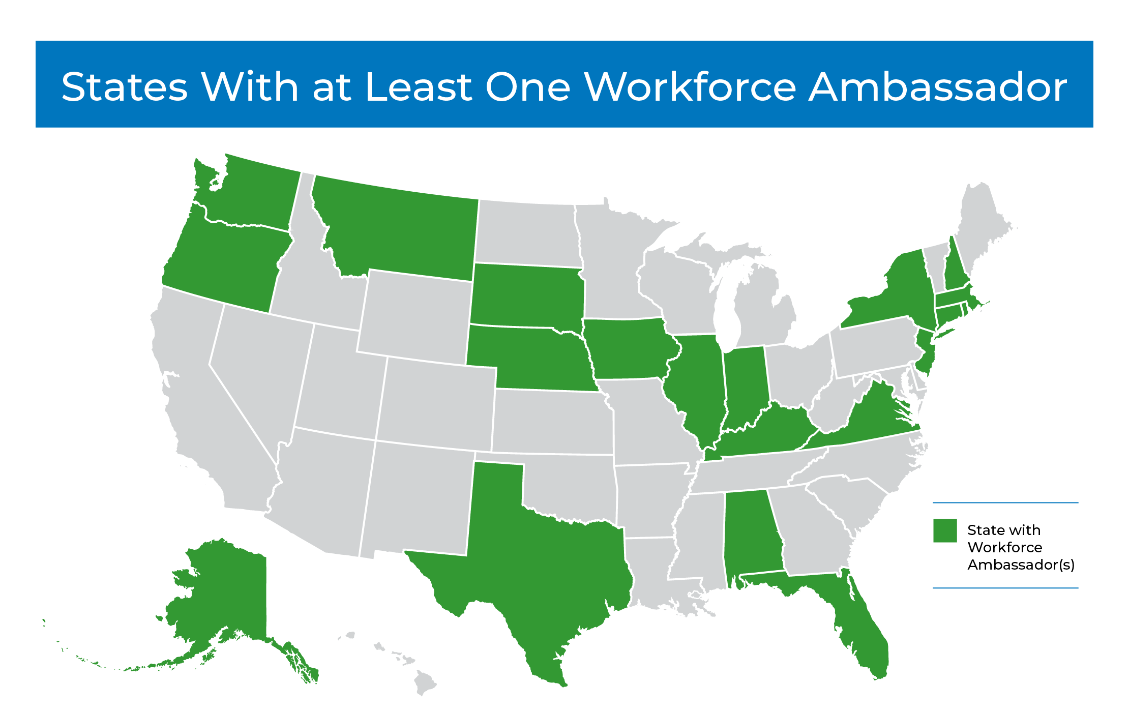 Workforce Ambassador program map