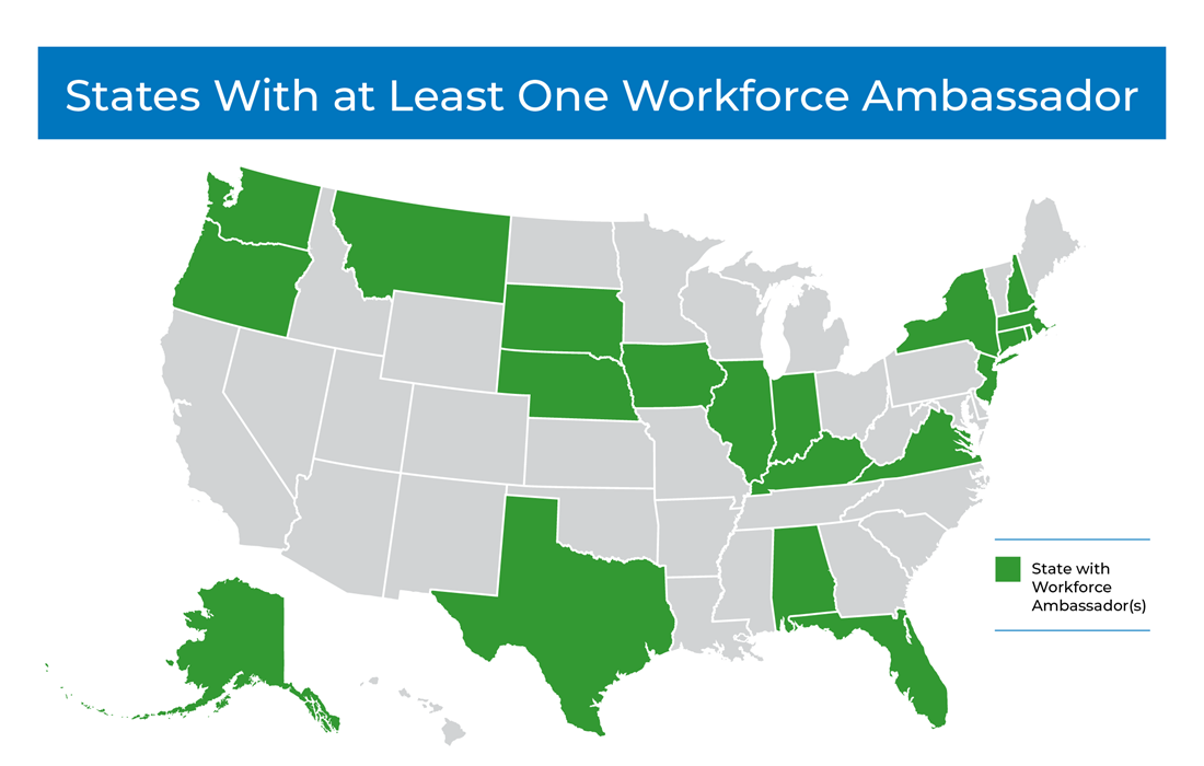Workforce Ambassador program map