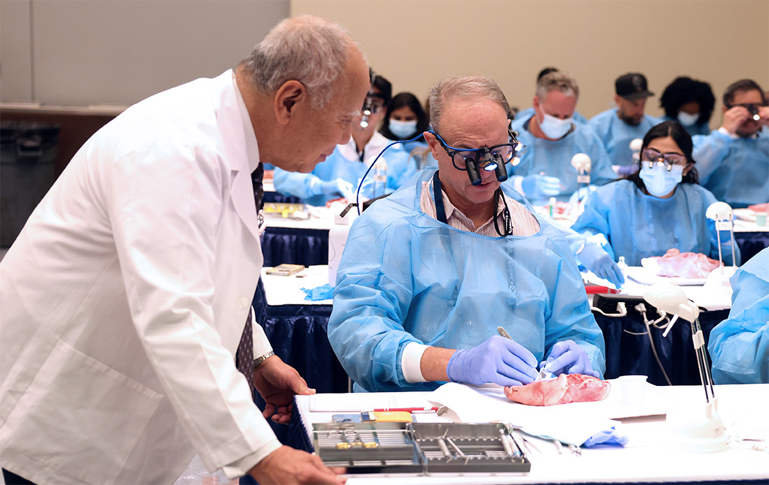 Dentists attending a course