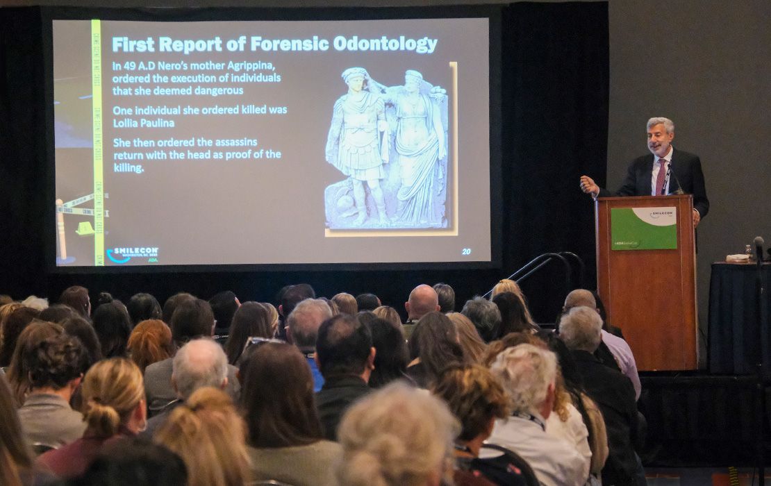 Speaker at podium at Scientific Session