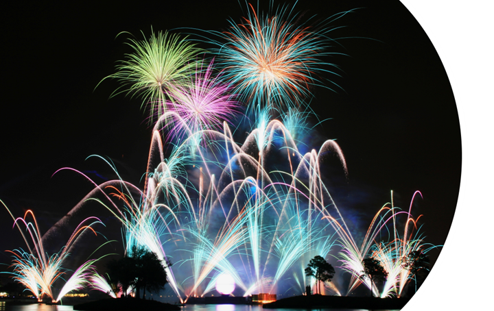 fireworks at night in Orlando