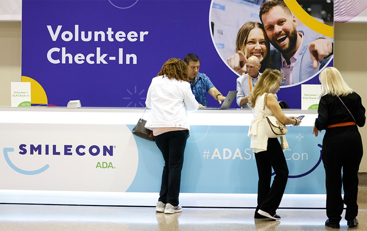 Volunteer check in booth