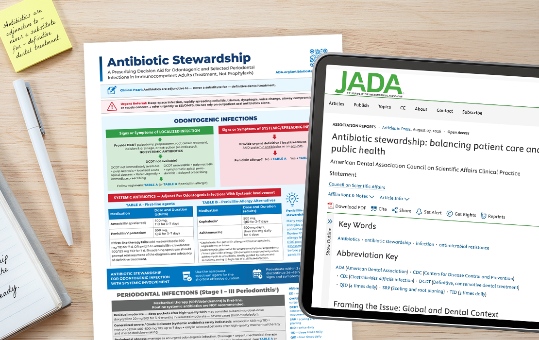 Desk showing materials on Antibiotic Stewardship