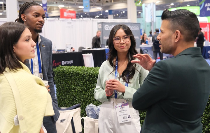 Dental students at conference