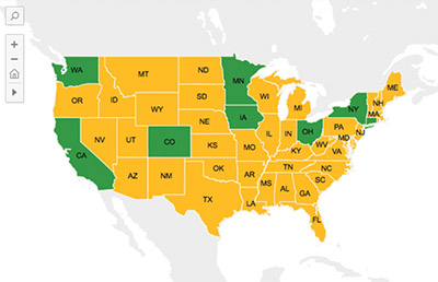 Image of licensure map
