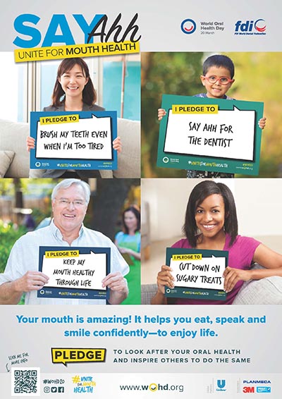 Image of Unite for Mouth Health poster WOHD / FDI