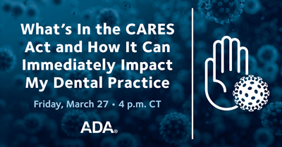 Graphic for ADA COVID-19 CARES webinar