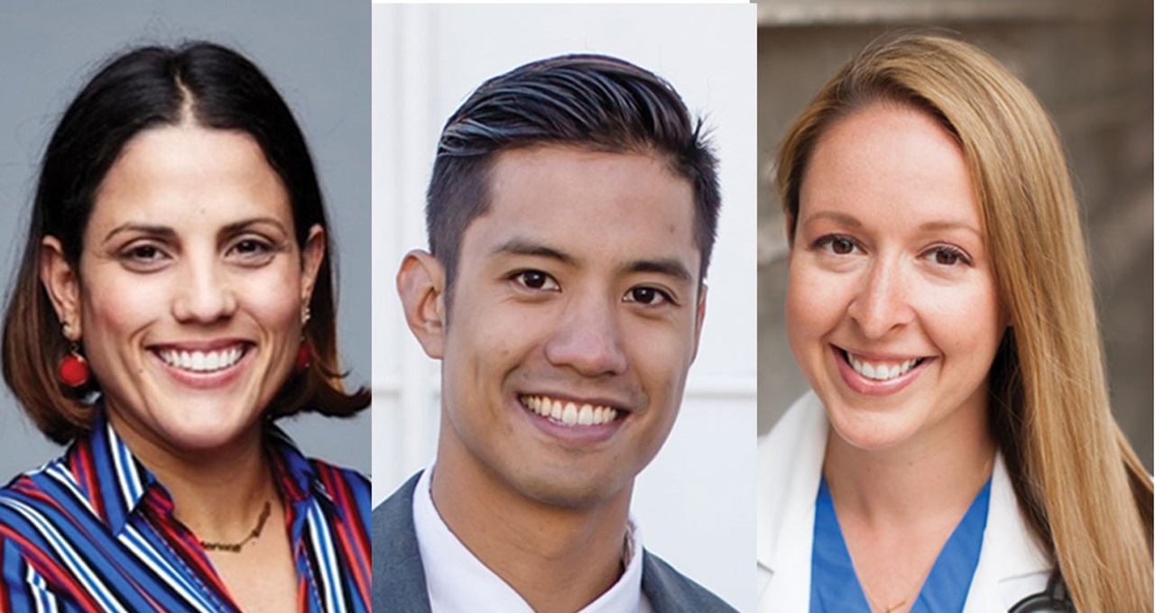 Collage image of Drs Mariana Velazquez, Ray Rebong and Raquel Rozdolski