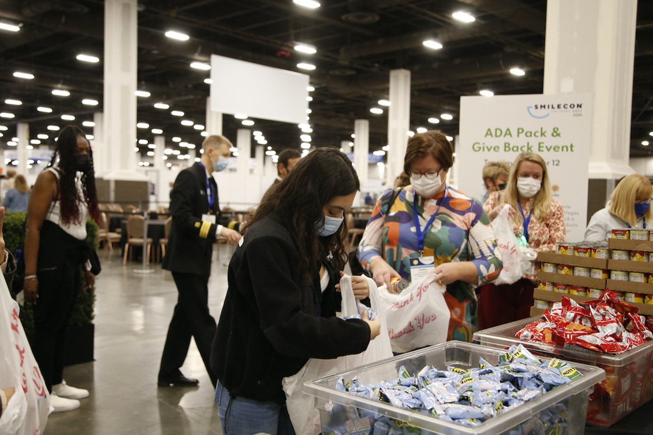 Backpack and give back event at SmileCon in Las Vegas