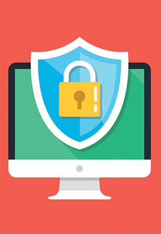 Graphic depicting cybersecurity
