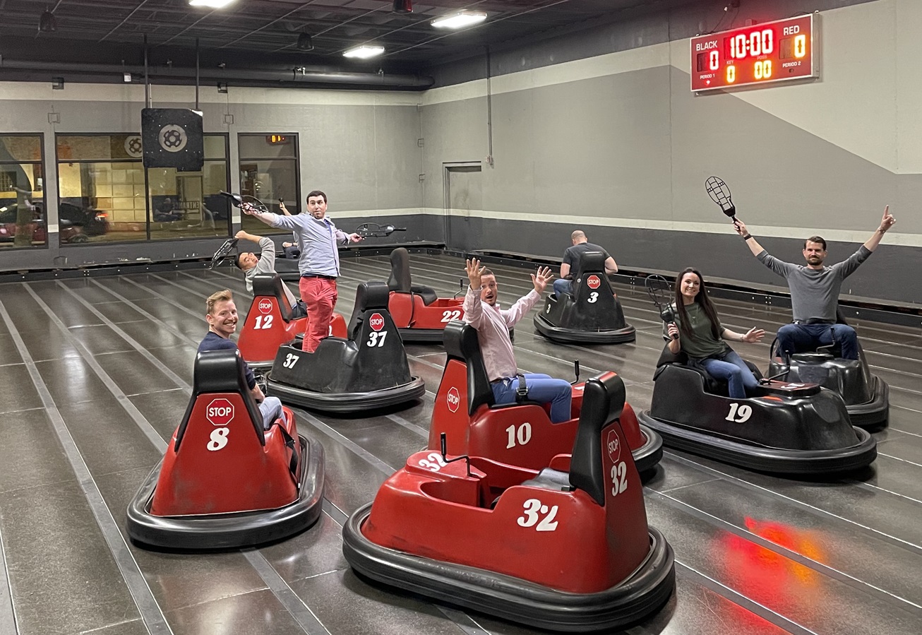 Photo of dentists playing Whirlyball