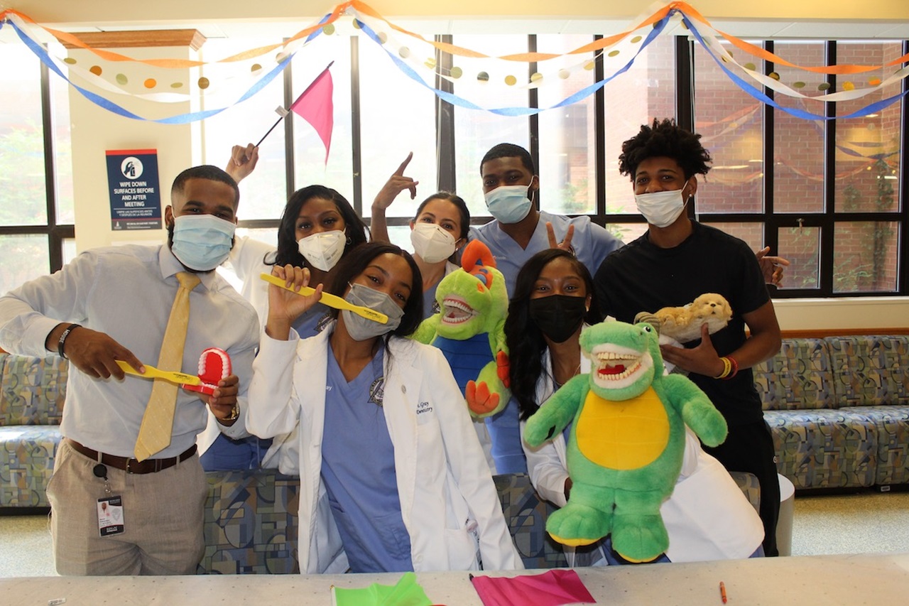 Group shot of Howard University College of Dentistry Give Kids A Smile