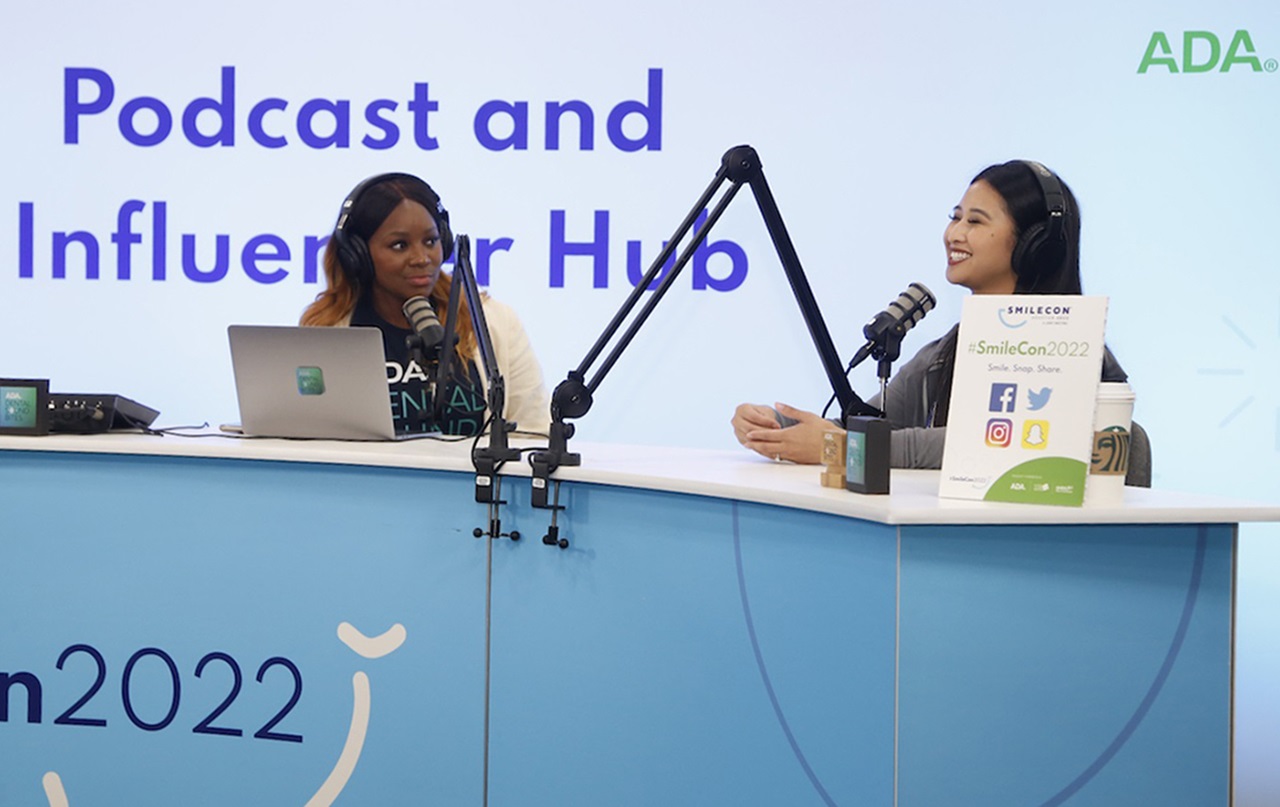 Image of Dental Suund Bites host Dr. ArNelle Wright and Dr. Joy Nisnisan during SmileCon