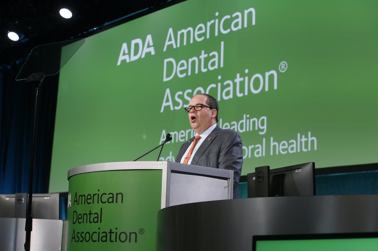 ADA President Cesar R. Sabates addresses the House of Delegates