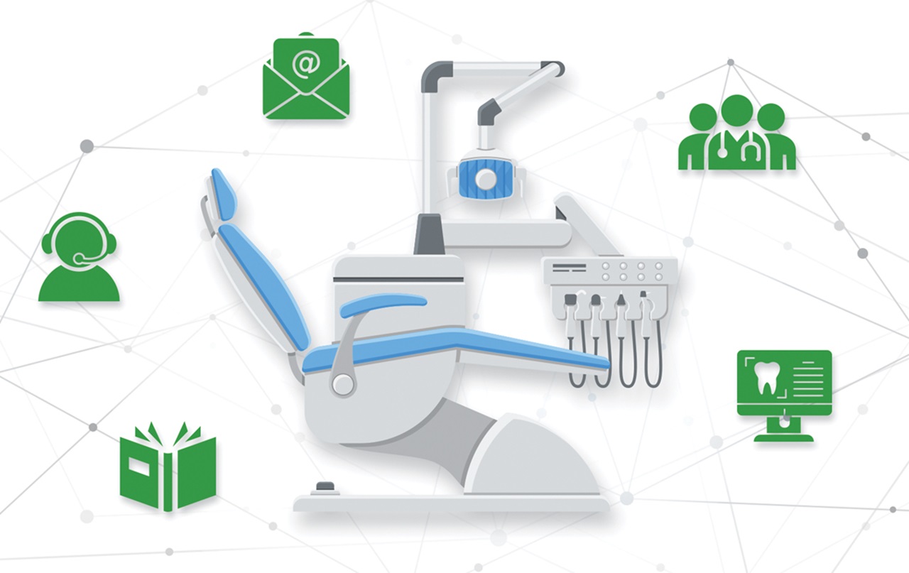 Illustration of dental chair with DSO story