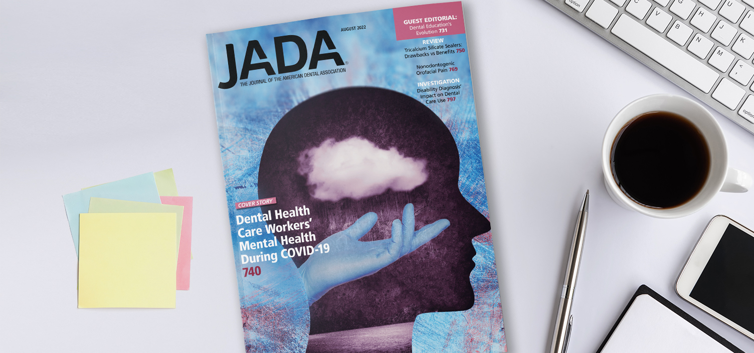 Cover of the August 2022 issue of The Journal Of The American Dental Association