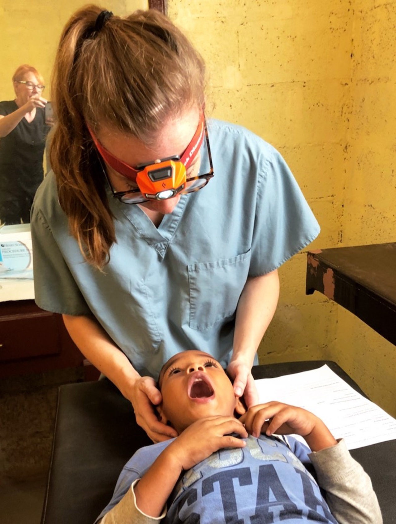 Photo of Dr. Zeller with patient