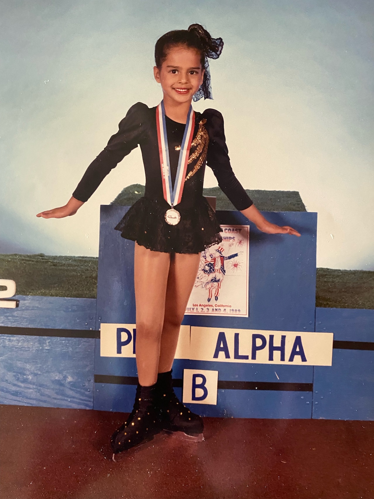 Photo of Dr. Susarla at first figure skating competition