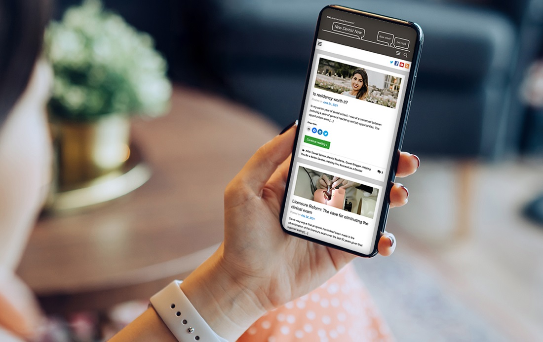 Photo of user accessing blog on mobile phone