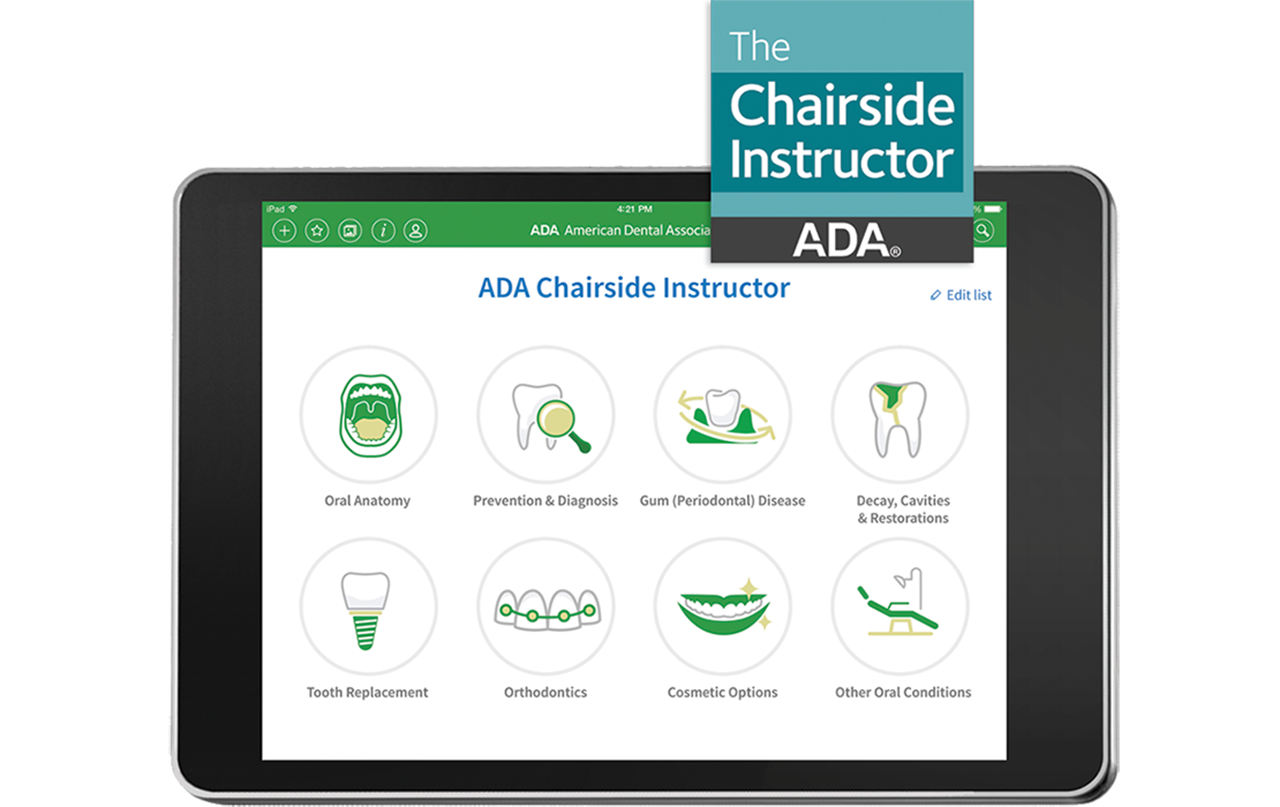 ADA Chairside Instructor App on a tablet