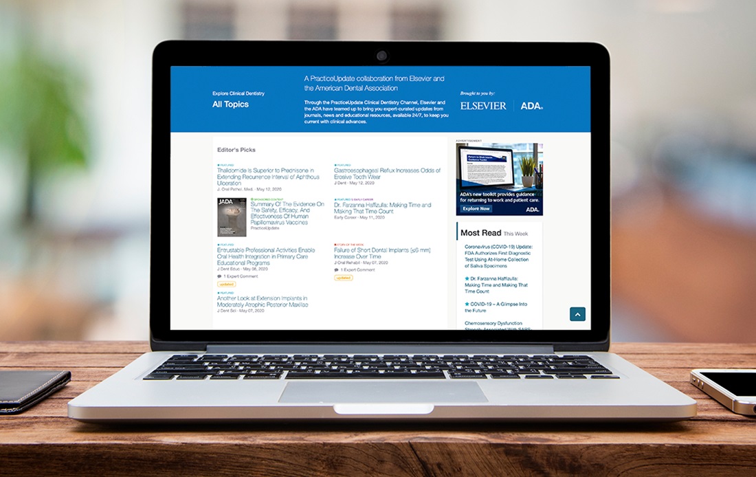 The PracticeUpdate website displaying on a laptop screen.