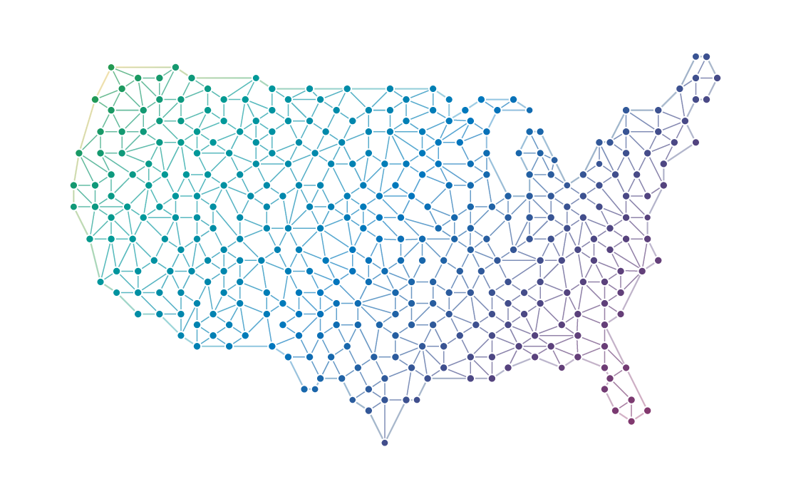 Stylized map of United States