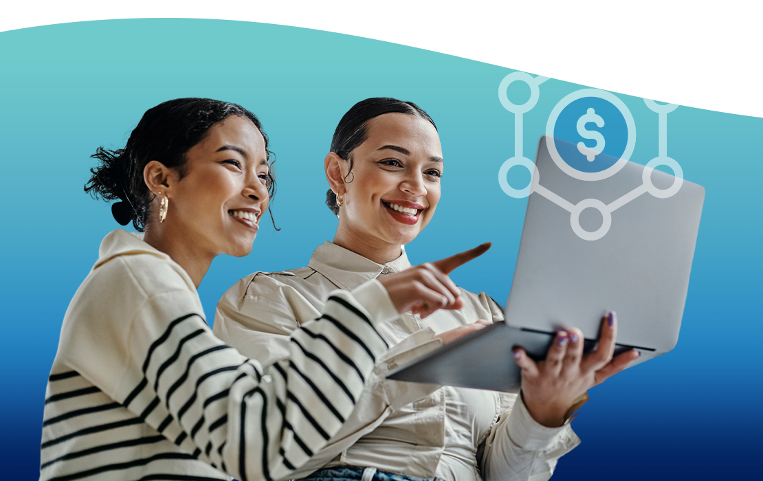 Financial Resources, A photograph of coworkers reviewing financial reports.