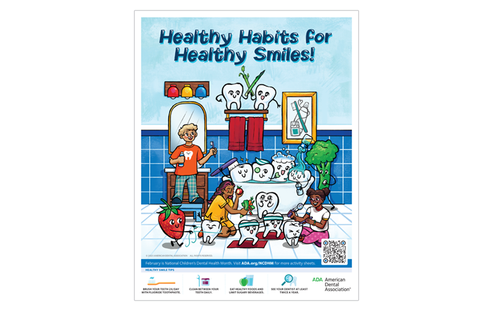 National Children's Dental Health Month english flyer