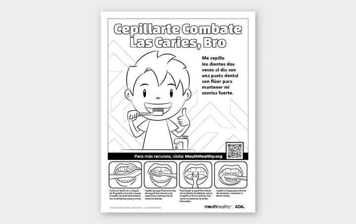 Bro brushing coloring sheet