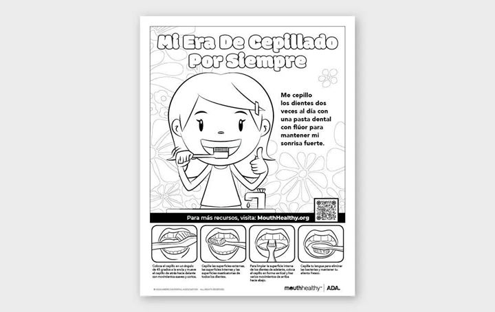 Era brushing Spanish coloring sheet