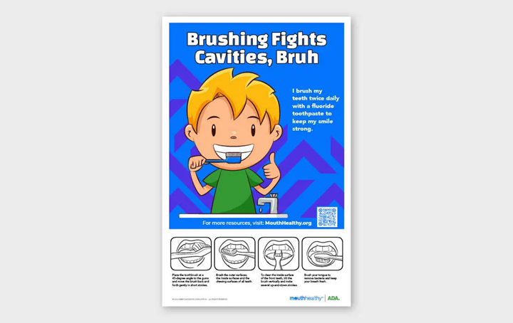 Bruh brushing his teeth poster