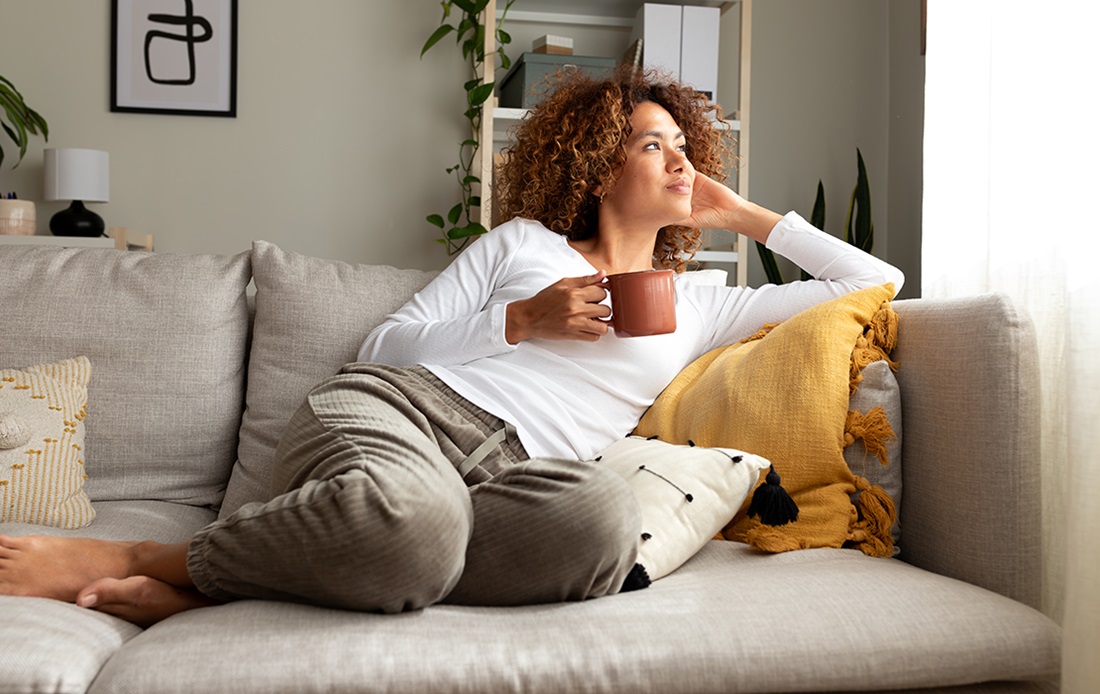 Woman on couch