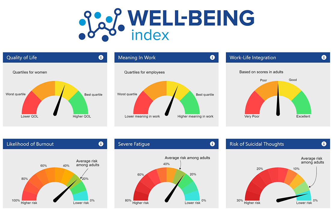 Image of Well-Being Index showing possible results from your index