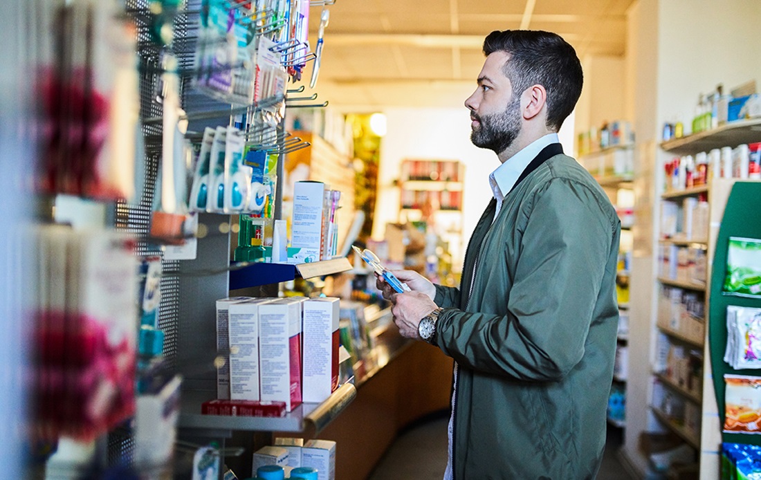 Person browsing products