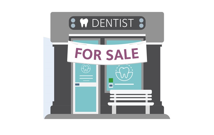 An illustration of a dental practice for sale.