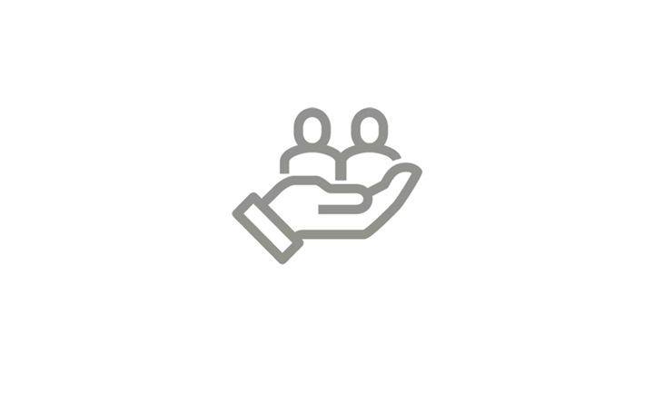 An icon depicting people and a process. 