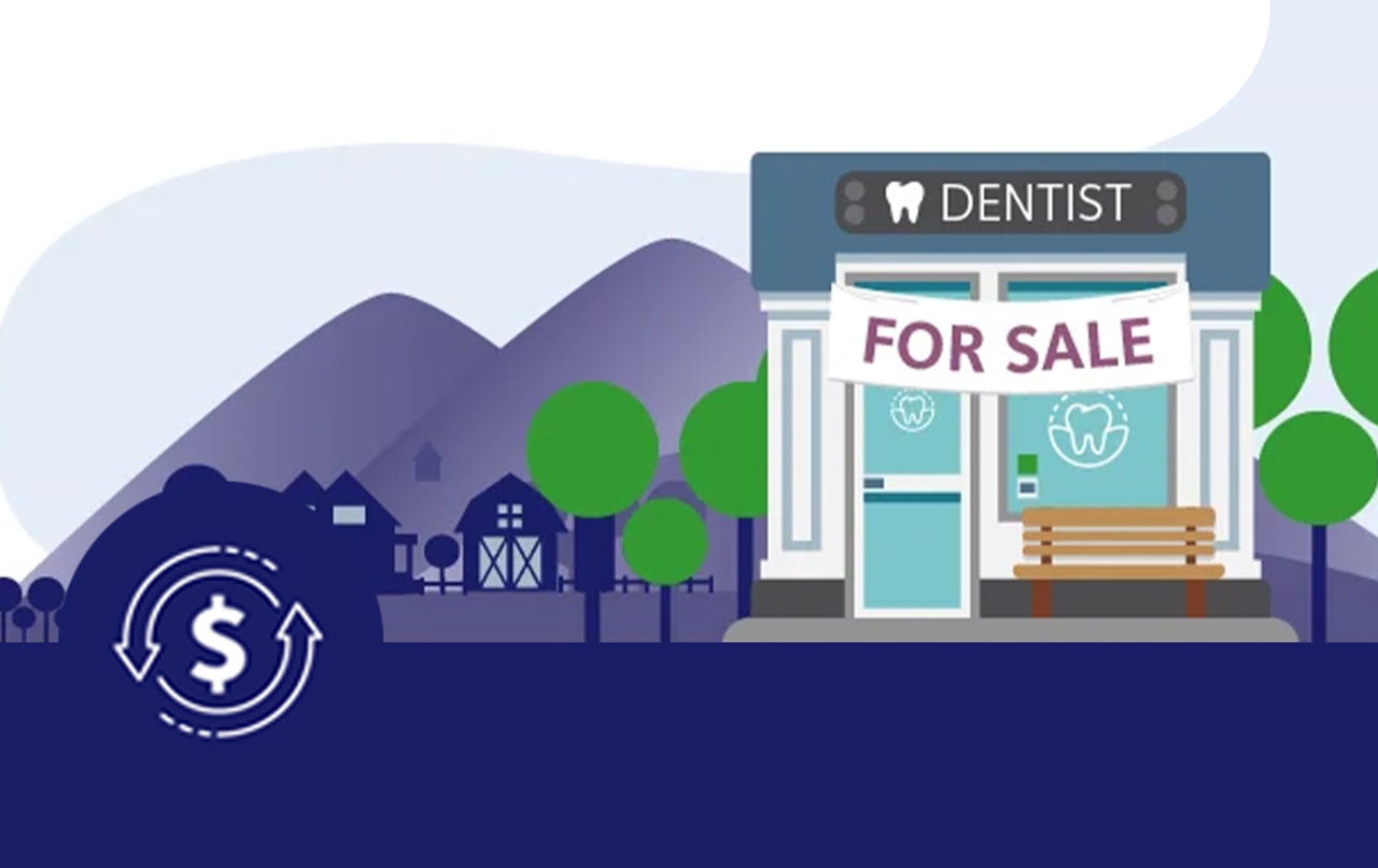 An illustration of a dental practice in the mountains