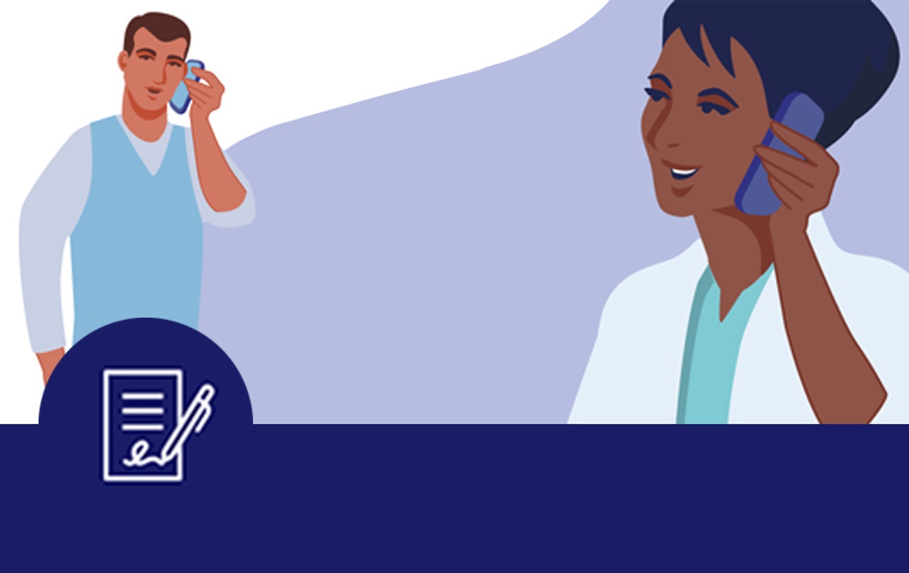 An illustration of people negotiating over the telephone