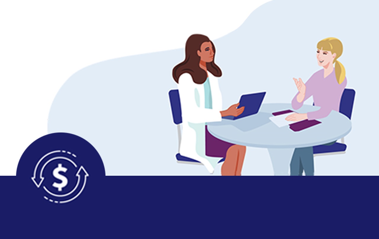 An illustration of three people at a meeting