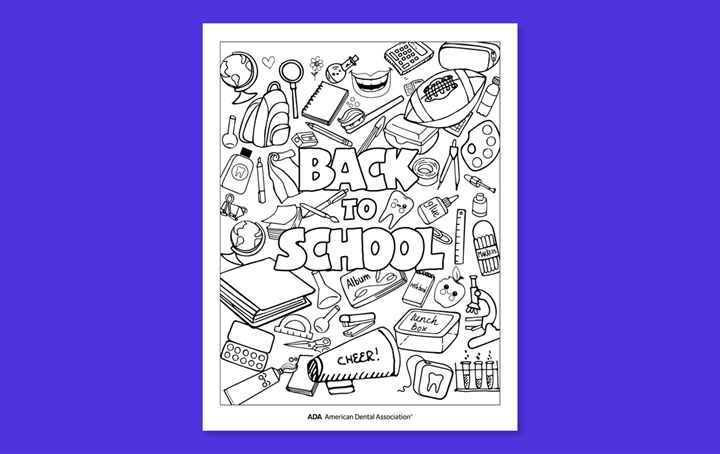 School supplies coloring