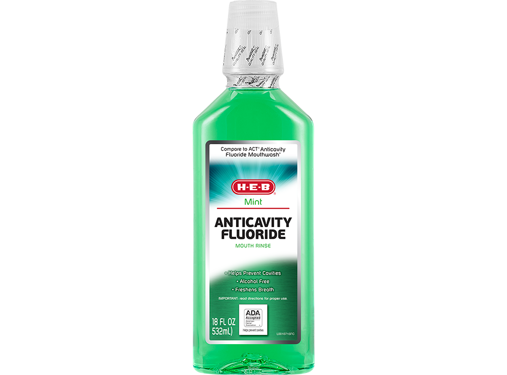 Image 1: H-E-B Mint Anticavity Fluoride Mouth Rinse