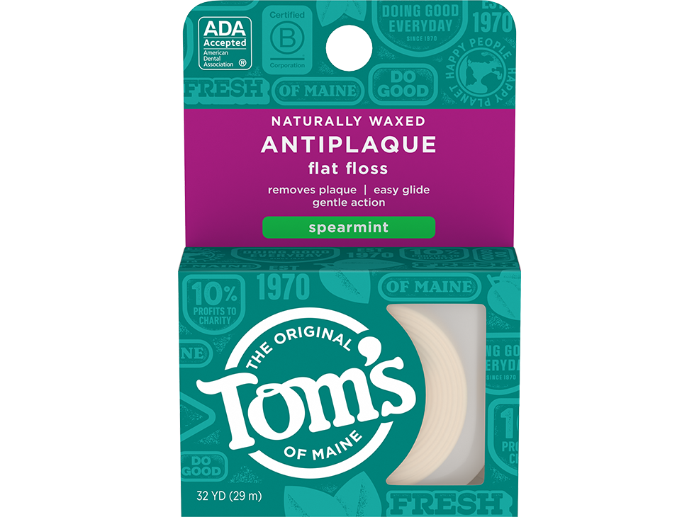 Image 1: Tom's of Maine Naturally Waxed Antiplaque Flat Floss