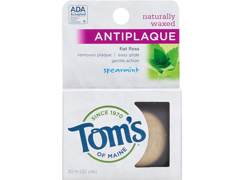 Image 1: Tom's of Maine Naturally Waxed Antiplaque Flat Floss