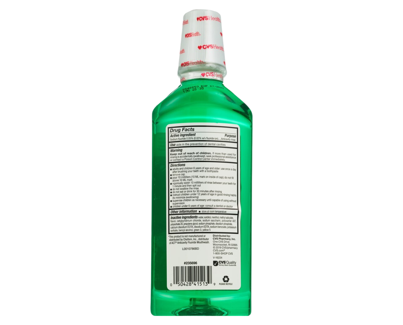 Image 1: CVS Health Anticavity Fluoride Mint Rinse