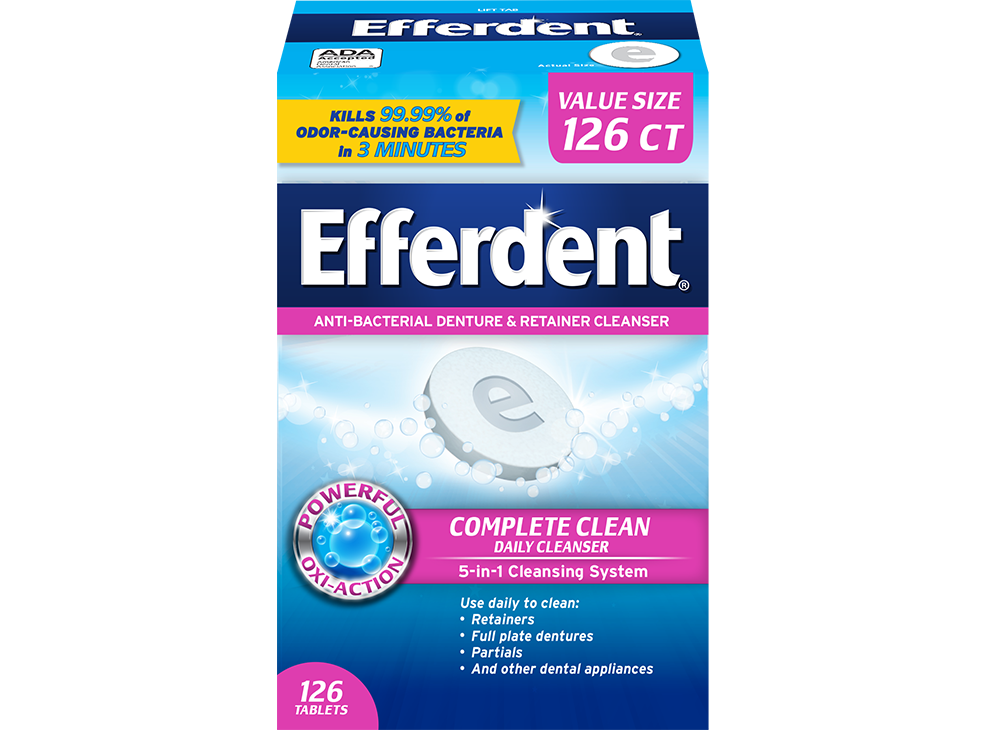 Image 1: Efferdent Denture Cleanser (Complete Clean, Fresh & Clean)