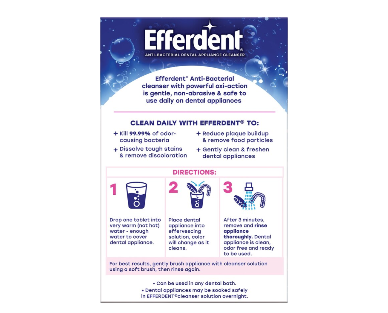 Image 3: Efferdent Anti-Bacterial Denture Appliance Cleanser