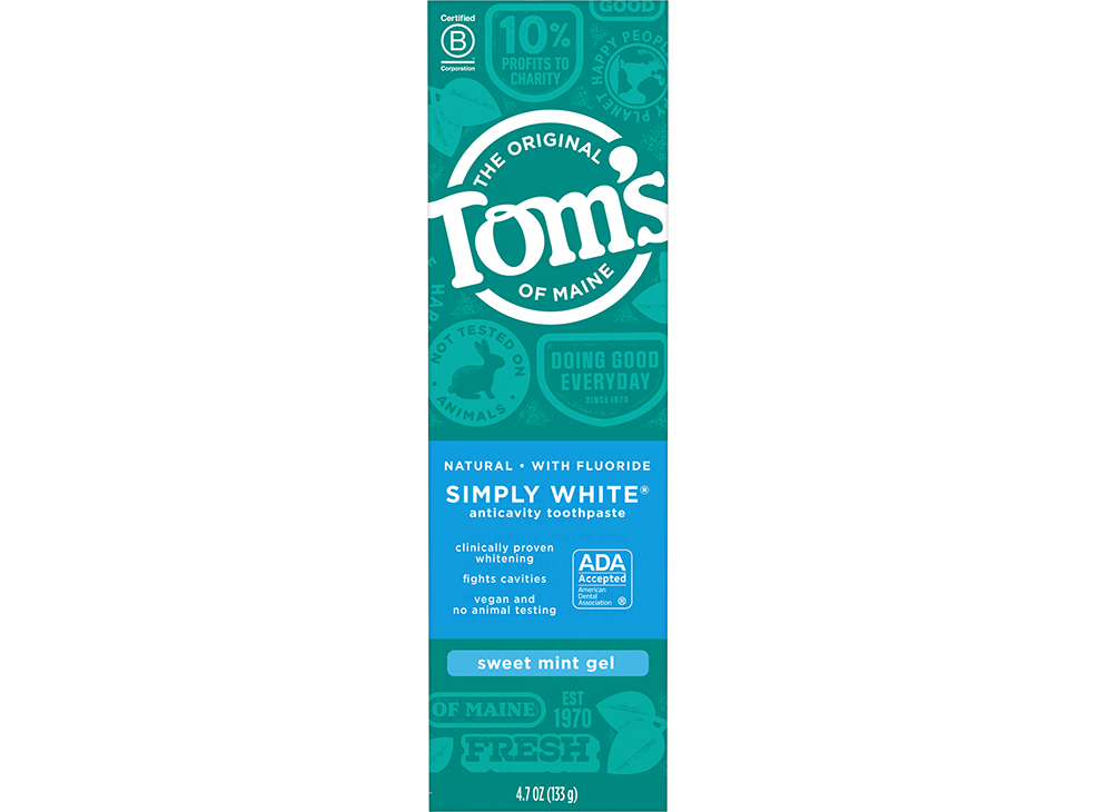 Image 1: Tom's of Maine Simply White Sweet Mint Gel Toothpaste