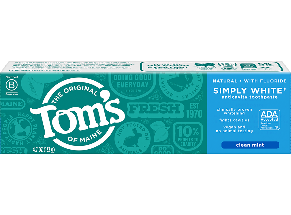 Image 1: Tom's of Maine Simply White Clean Mint Toothpaste